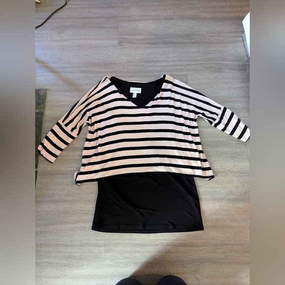 Joseph Ribkoff Black/Pink Tunic Style 181307 Size 12 - Picture 5 of 7